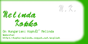 melinda kopko business card